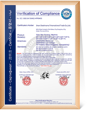 Máquina perfiladora de techos de metal Steelmax con certificación CE