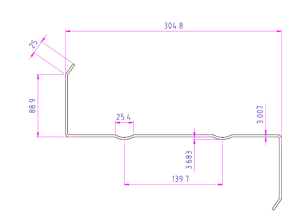 Profile drawing Z purlin